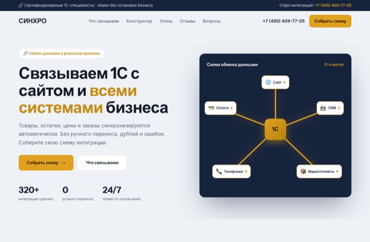 Интеграция сайта с 1С
